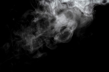 Abstract powder or smoke effect isolated on black background