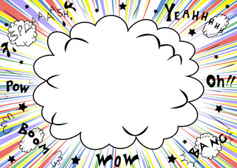 歓声　吹き出し　集中線