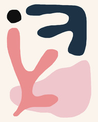 Scandinavian abstract minimal design nordic organic shapes pastel palette vector