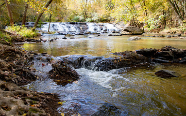 Shore-Styers Mill Waterfall in Yadkinville, NC showing eddy