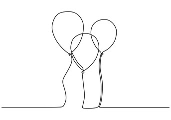 Ballon eine durchgehende Linienzeichnung. Minimalistisches Design von Ballons Vektorillustration Einfachheit Lineart. © ngupakarti
