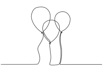 Ballon eine durchgehende Linienzeichnung. Minimalistisches Design von Ballons Vektorillustration Einfachheit Lineart. © ngupakarti