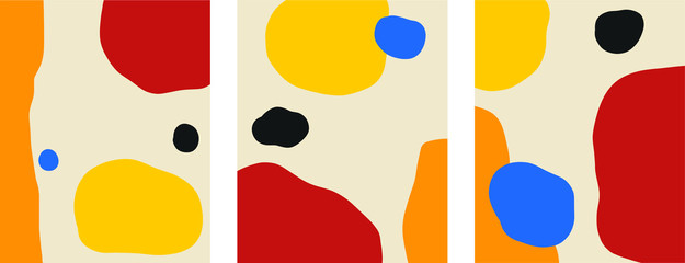 Abstract scandinavian minimal temlates bauhaus primary color palette - obrazy, fototapety, plakaty