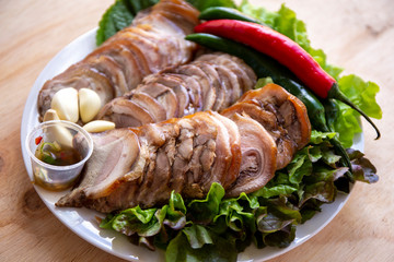 Korean style pig footing which is called Jokbal