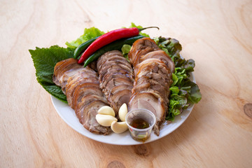 Korean style pig footing which is called Jokbal