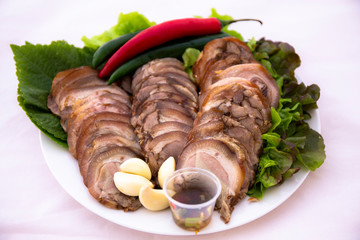 Korean style pig footing which is called Jokbal