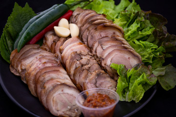 Korean style pig footing which is called Jokbal