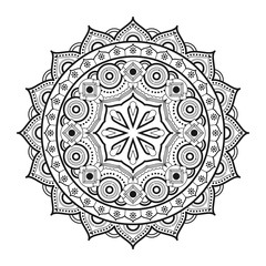 BLACK AND WHITE ABSTRACT ISLAMIC MANDALA ART