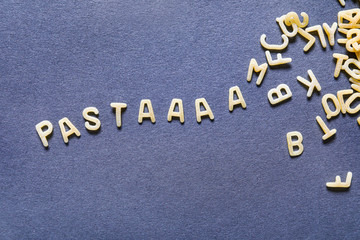 Fototapeta premium Word PASTA on dark background