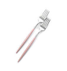Clean forks on white background