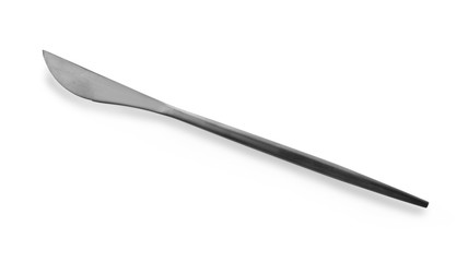 Clean knife on white background