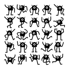 funny monster characters, comic cartoon design set © bigpa