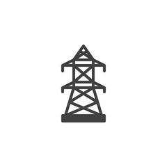 Electric tower vector icon. filled flat sign for mobile concept and web design. High voltage tower glyph icon. Symbol, logo illustration. Vector graphics