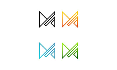 logo media line letter m