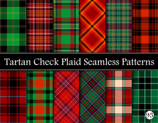 Set Tartan Plaid Scottish Seamless Pattern