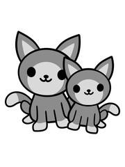 2 kleine süße katzen kätzchen team paar brüder geschwister freunde niedlich hübsch haustier kater baby kind clipart design liebe miau hauskatze