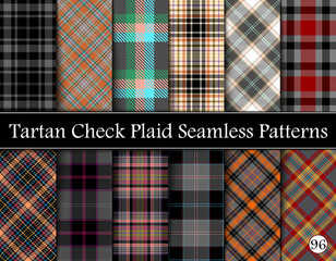 Set Tartan Plaid Scottish Seamless Pattern