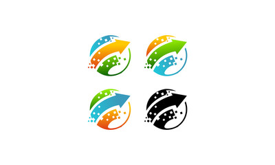 logo globe tech growing vector