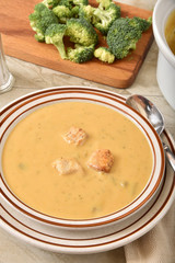 Homemade broccoli cheese soup