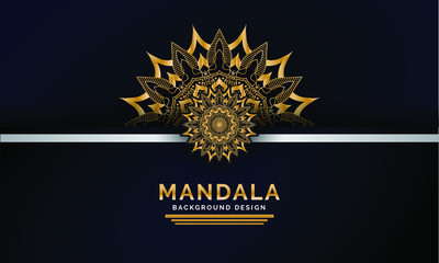 Abstract Indian Mandala Background Design Golden Color  