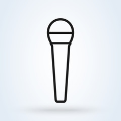 microphone line design. Simple modern icon illustration.