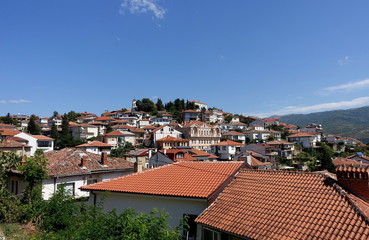 Panorama of the old city of Ohrid from the medieval fortress of Samuel