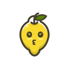 happy lemon mascot character cartoon icon design