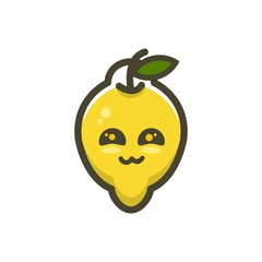 happy lemon mascot character cartoon icon design