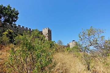 Walls of the old Ohrid medieval fortress of Samuel in Ohrid