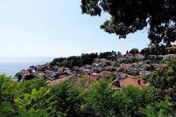 Panorama of the old city of Ohrid and Lake Ohrid from the Church of the Blessed Virgin Mary