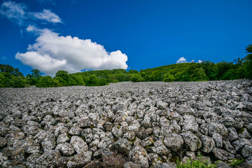 Fototapeta na wymiar Coulée de lave de Roquelaure, Aveyron, Occitanie, France.