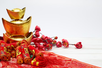 Chinese New Year decoration on a red background