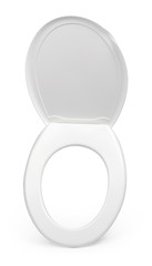 White toilet seat isolated on white background