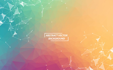 Abstract Colorful Geometric Polygonal background molecule and communication. Connected lines with dots. Concept of the science, chemistry, biology, medicine, technology.