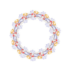 Wreath of angels and snowflakes