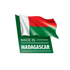 Madagascar flag, vector illustration on a white background