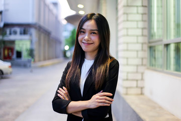 Portrait of Beautiful Young businesswoman asian smiling  happy for working.