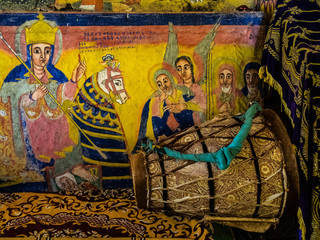 Obraz premium Ethiopia. Zege Peninsula in Lake Tana. Ura Kidane Mehret Church