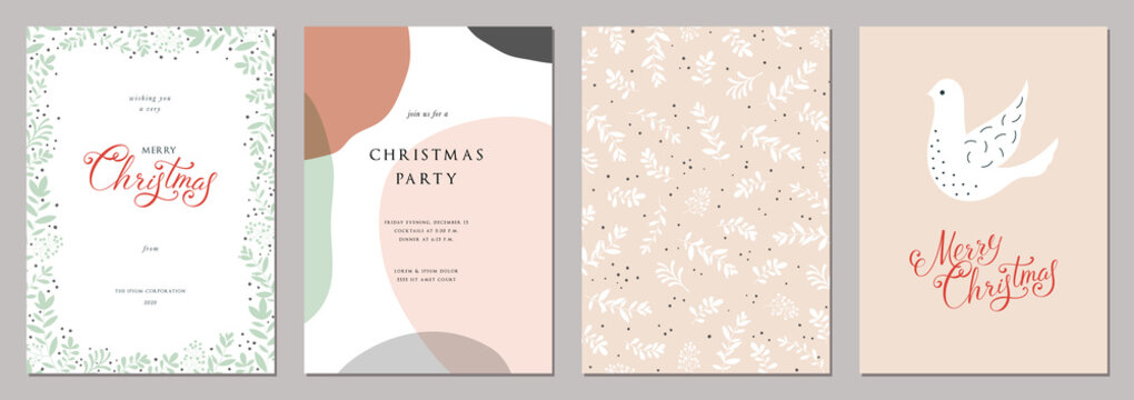 Merry Christmas and Modern Business Holiday cards.