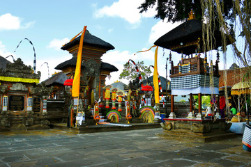 Hindu temple with decoration for ceremony in Bali -Indonesia