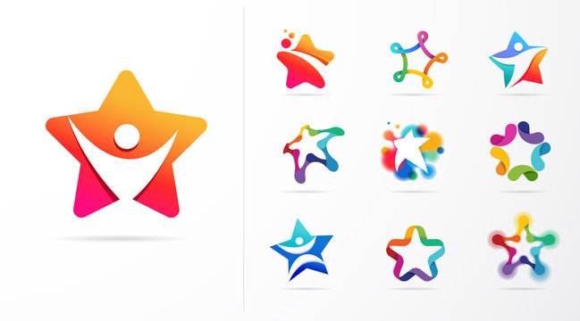 Star, fitness, sport, excellence, learning and design icons and logos. Vector design
