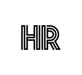 Initial two letter black line shape logo vector HR