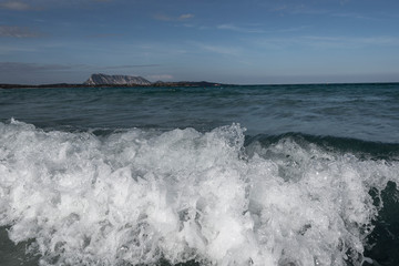 Blue Mediterranean sea water in nice summer day.