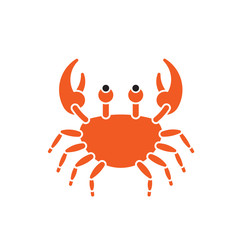 Cartoon Crab seafood silhouette Vector illustration isolated