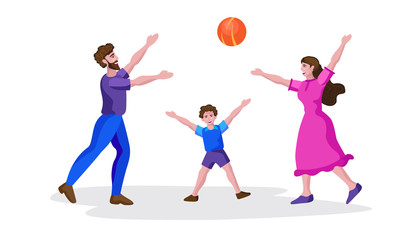 father and mother playing with kid