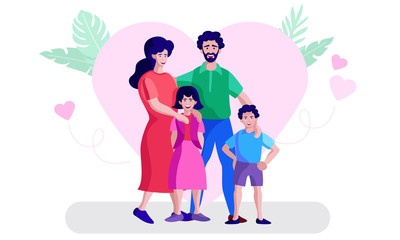 loving family standing together