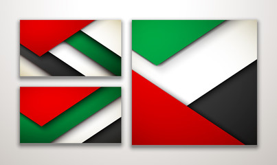 flat paper illustration card Spirit of the union, 48 National day, United Arab Emirates, 2 December. UAE 48 Independence Day background in national flag color theme Celebration banner with ribbon flag