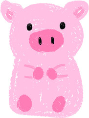 Obraz na płótnie Canvas pig adorable hand drawn kids kindergarten doodle