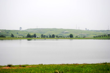 View of lake and garden
