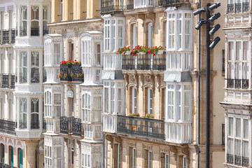Picturesque Buildings Facades VitoriaGasteiz City
